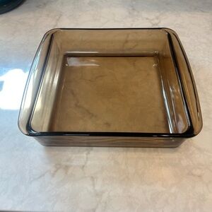 Vintage Pyrex UK- Amber Glass Square Baking Dish- 10” EUC